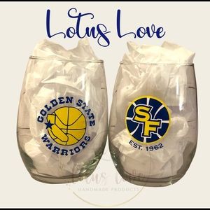 Golden State Warriors Stemless SET of 2